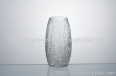 crackle glass vase