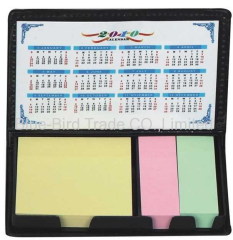 Self-adhesive stick with leather cover and calendar