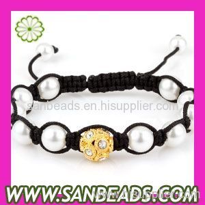 Weave String Shamballa Beads Bracelets With Crystal