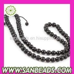 Mystic Faceted Black Beads Shamballa Necklace