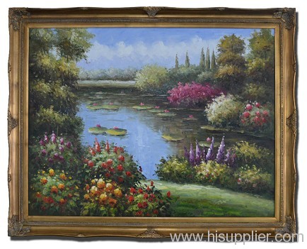 Lotus Pool Oil painting