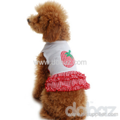 Sweet strawberry dog skirt, pet clothes, dog apparel
