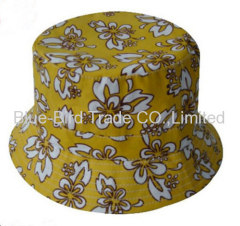 Flower printing women bucket hats
