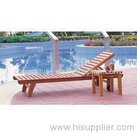 outdoor solid wooden sunbed