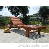 outdoor solid wooden sunbed,garden sunbed