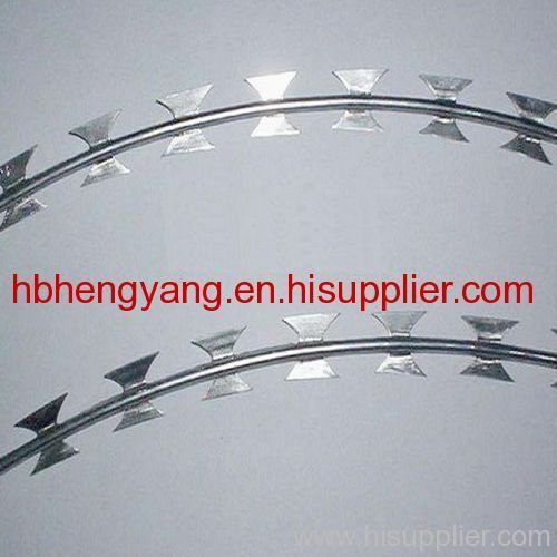 galvanized razor barbed wire fence