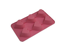 Heart Shape 6 Cavities Silicone Cake Pan Baking Mold
