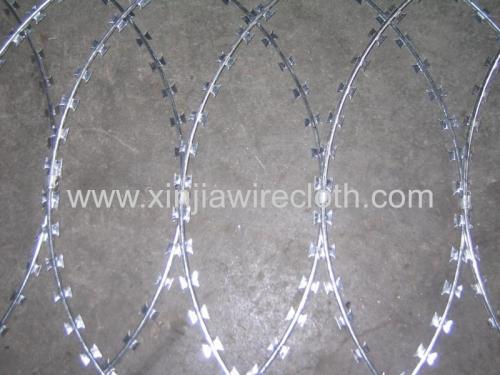 Galvanized razor wire