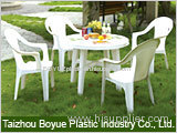 2011 Garden Plastic Outdoor Round Tables and White Chairs Mould