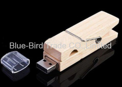 Wooden clips shape promotion USB drives
