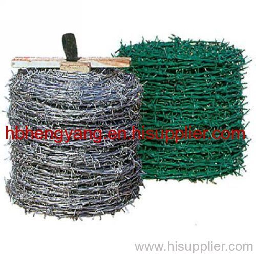 PVC coated & Galvanized barbed wire fence