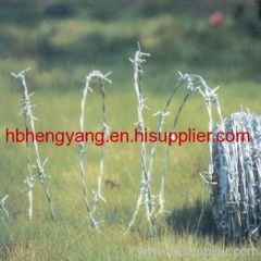 Hot dip galvanized barbed wire fence