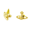 Fashion Vivienne Tiny Metal Orb Earrings Golden