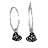 Fashion Vivienne Heart Star Hoop Earrings Black