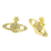 Fashion Vivienne Classic Mini Bas Relief Earrings Golden