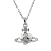 Fashion Vivienne Diamante Heart Necklace White