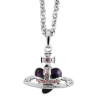 Fashion Vivienne Diamante Heart Necklace Purple