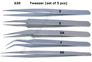 Tweezers Anti Magnetic Set