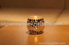 golden glass candle holder
