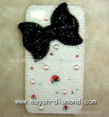Butterfly swarovski elements iphone 4 cover-black