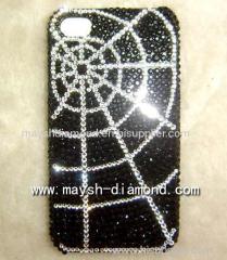 Spider web swarovski elements iphone 4 cover