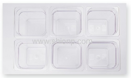 1/6polycarbonate food pan with lid w/o handle