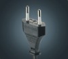 Germany type power cord with plug/2 round pins without earthing contact,VDE approved