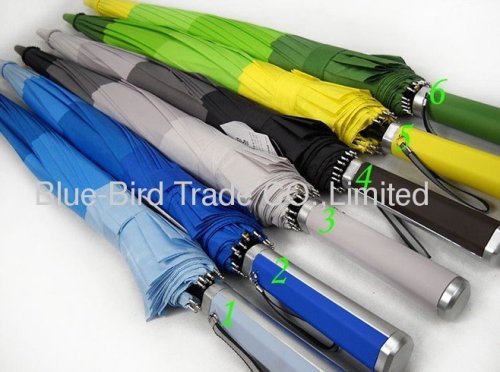 Colorful straight auto umbrella with rubber handle