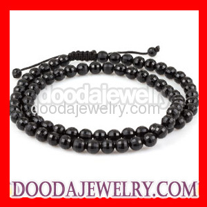 Wholesale Fashion Shamballa Necklace with Faceted Black Beads