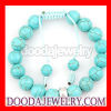 Shamballa Style Thomas Charm Bracelet With Turquoise and Sterling Silver Beads