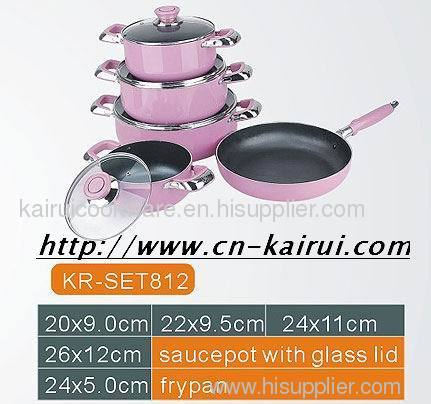 9pcs Aluminium Non-stick cookware set