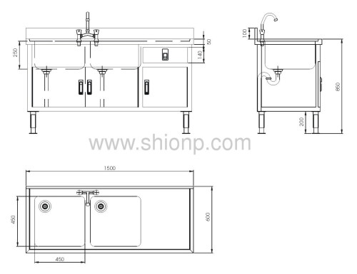 stainless steel commercial double sink