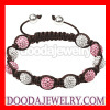 Fashion Pave Czech Crystal Ball Shamballa Bead Bracelets