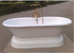 Pedestal cast iron bathtub