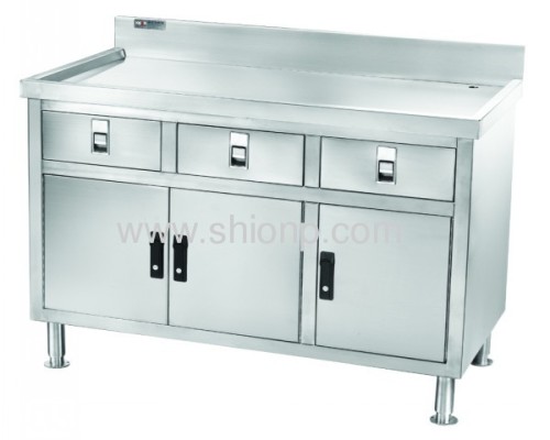 Stainless steel 3 doors working desk