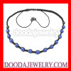 Fashion shamballa bead necklace with blue Czech Crystal and Hematite beads