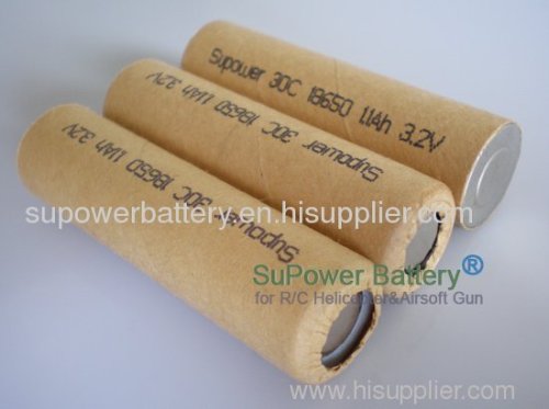SuPower 3.2V 30C 1.1Ah 18650 Li-FePO4 Power Cell