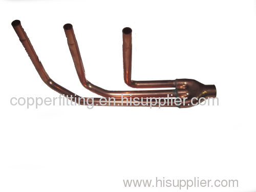 copper three way pipe