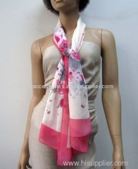 polyester print woven scarf