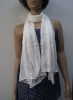 long embroidered silk woven scarf