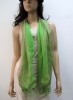 green silk and cotton scarf