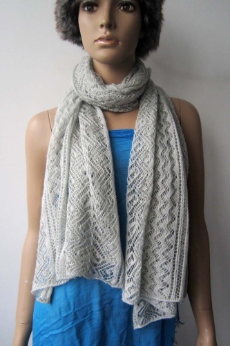 acrylic gray woven scarf