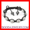 Fashion white pave crystal Tresor Paris child bracelets with hemitite beads