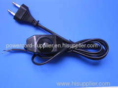 europe style power cord plug with dimmer switch