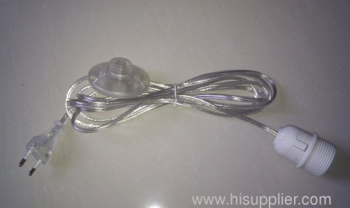 Euro type transparent lamp power cord with swith