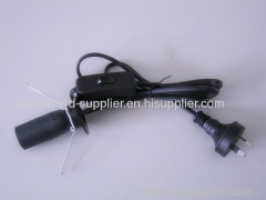 australia type electric cord for salt lamp/ E14 lamp holder with spring clip and plate/303 switch SAA approval