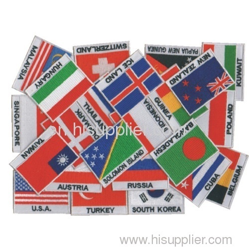 Machine Embroidery Iron on Whole World's Countries Flags Patches