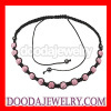 Fashion pink Czech Crystal Shamballa necklace