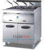 2-tank 4-basket gas fryer with cabinet