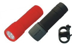 Rubber paint 9 LED flashlight